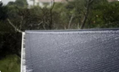 Hail falling on roof