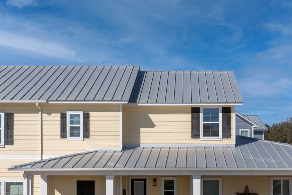 A new home with metal roofing 