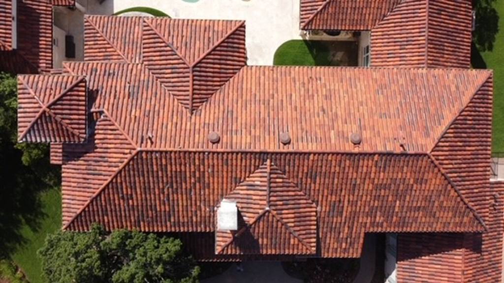 A roof with clay roofing tiles