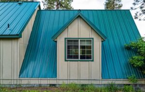 A standing seam metal roof and dormer
