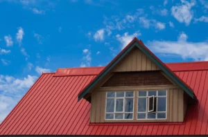A red metal roof